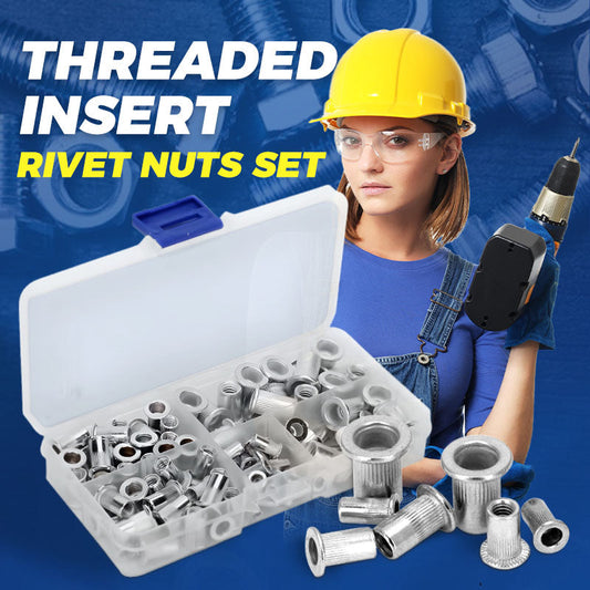 🔥Hot Promotion 56% Off💥Flat Head Threaded Insert Nut Rivet Nuts Set