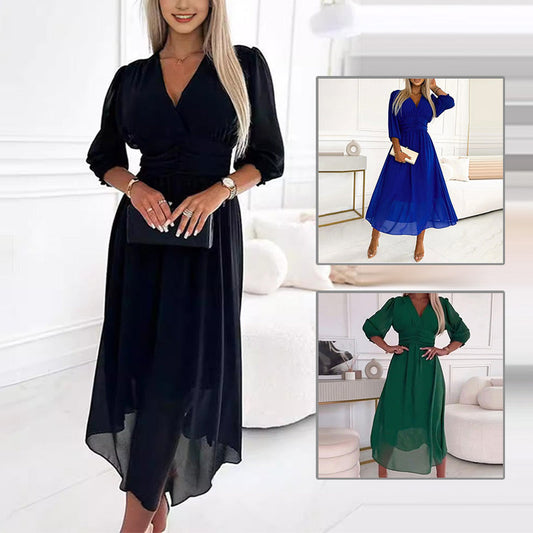 🎉2025 HOT SALE 49% off🎉 Women's V-neck Lightweight Chiffon Dress