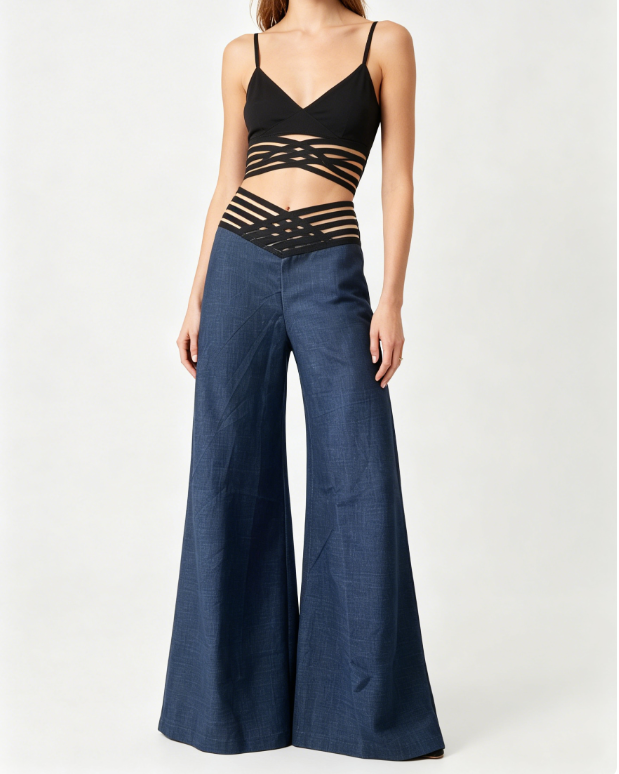 ๐Women's Casual Hollow-out High-Waisted Wide-Leg Pants