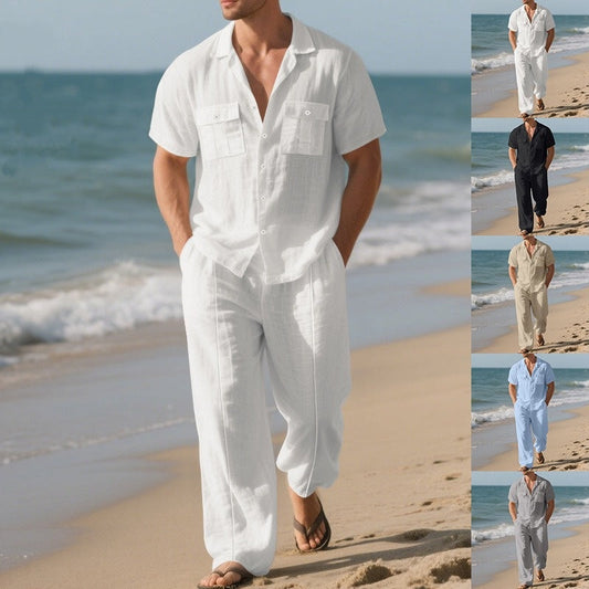 Men's Button-Down Shirt & Pants 2-Piece Set