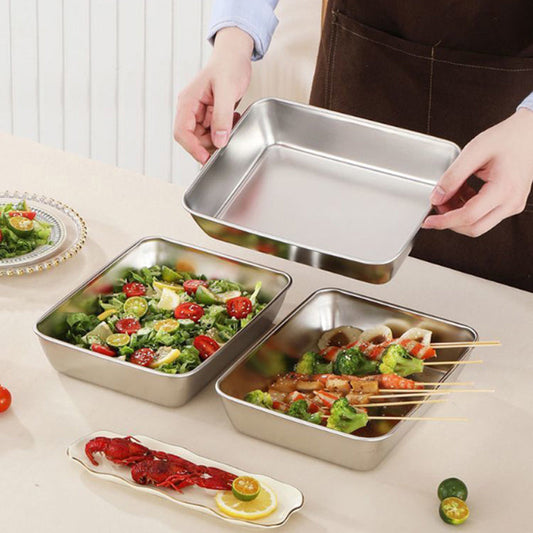 🔥2025-Hot Sale🎁49% OFF-Stainless Steel Square Plate(With Lid)