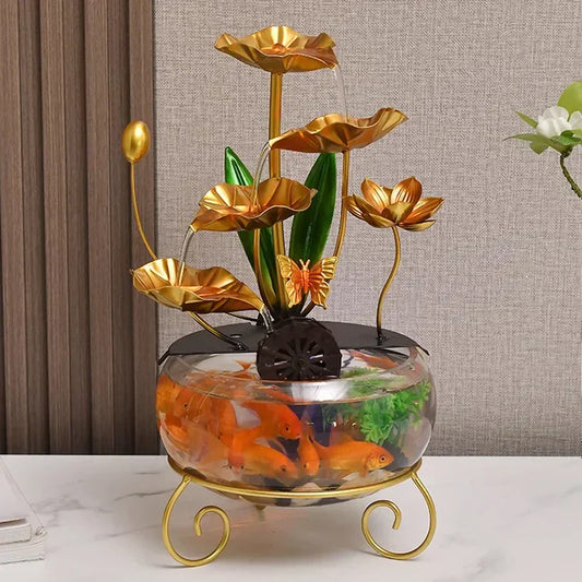 🔥2025 Hot sale 🔥Creative luxury ornament in the shape of an aquarium with lotus