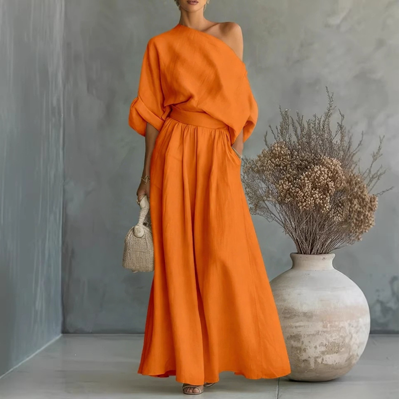 ๐ฅNew Arrivals & Special Offers-Women's Off-Shoulder Top and Wide-Leg Pants Set
