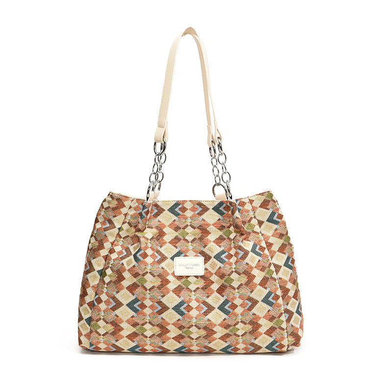 תיק נשיאה רטרו בהדפס נמר לנשים