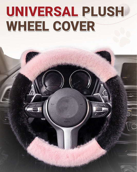 🎁Christmas sale - 49% off🎅 Non-slip Soft Cat Ears Plush Steering Wheel Cover