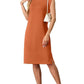 🔥Summer Sale 49% OFF🌸Women Round Neck Loose Split Wrinkle-Free Midi Dress with Pockets