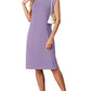 🔥Summer Sale 49% OFF🌸Women Round Neck Loose Split Wrinkle-Free Midi Dress with Pockets