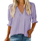 💥Women's Elegant V-Neck Puff Sleeve Blouse
