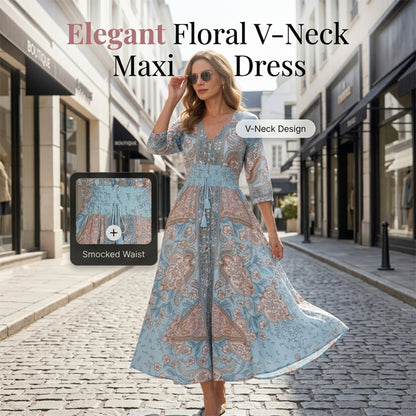 Seasonal bestseller with 60% off 🔥 Elegant long floral dress for women