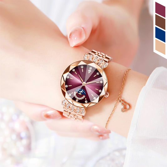 Fashionable Moon & Star Watch for Women