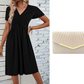 🔥 Limited-Time Sale – Up to 50% OFF✨Women's V-Neck Cross-Front Pleated Dress
