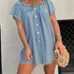 👖Short Sleeve Denim Dress | Soft Cotton Blend, Casual Comfort & Versatile for Brunch to Park
