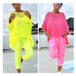 💜Women's Letter Print Jumpsuit + Hollow Smock Leisure Suit