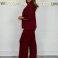 🎅Christmas Gift idea 49% Off 🖤Gold Button Soft Knit Trouser Co-Ord