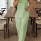 Minimalist Sleeveless Top & Wide-Leg Pants
