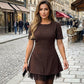 🔥Hot Sale Offers-Women’s Sparkling Lace Trim Short-Sleeve Mini Dress | Elegant & Shimmering