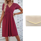 🔥 Limited-Time Sale – Up to 50% OFF✨Women's V-Neck Cross-Front Pleated Dress