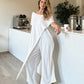 Solid Color Off-Shoulder Top & Pants Set