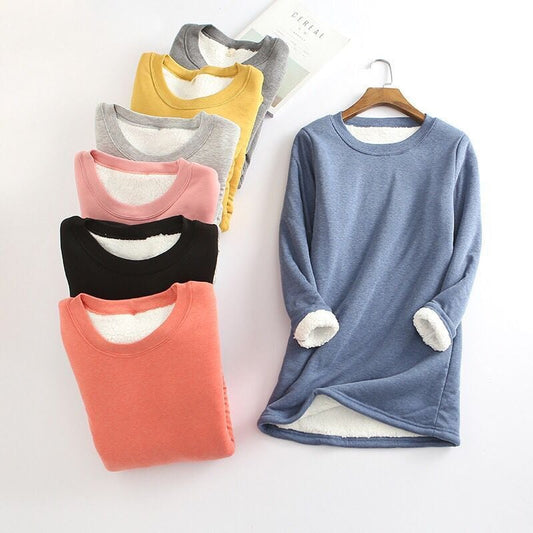 ❄Get ready for the cold season❄Women‘s NEW Casual Cotton Round Neck Solid Sweatshirt🙋♀️