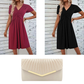 🔥 Limited-Time Sale – Up to 50% OFF✨Women's V-Neck Cross-Front Pleated Dress