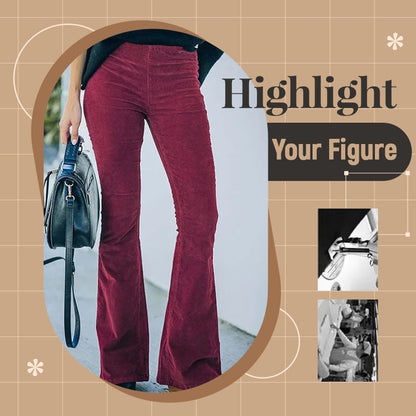 ✨High Waist Slim Micro Corduroy Elastic Waist Lounge Pants