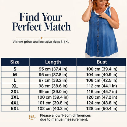 💗👗LAST DAY SALE 60% OFF⚡Women's Faux Two-Piece Denim Print Dress - Throw It On And Look Instantly Put Together✨