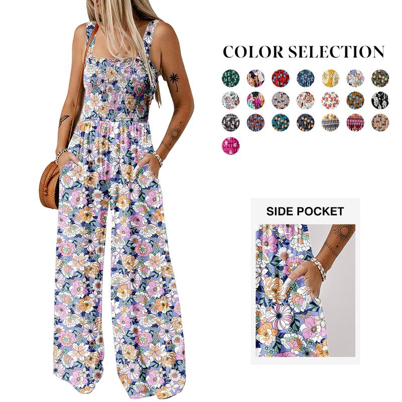 🏝️2026 HOT SALE 50% OFF🏖️Women’s Casual Print Sleeveless Loose Overalls Jumpsuits