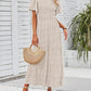 ⏰Hot Sale 49% Off👗Women's Casual Floral Print Short Flutter Sleeve Smocked High Waist Flowy Maxi Dress