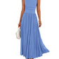 👑Hot Sale 49% OFF💃Women's Solid Color Sleeveless Waist Pleated Design Dress with Pockets