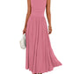 👑Hot Sale 49% OFF💃Women's Solid Color Sleeveless Waist Pleated Design Dress with Pockets