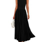 👑Hot Sale 49% OFF💃Women's Solid Color Sleeveless Waist Pleated Design Dress with Pockets