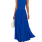 👑Hot Sale 49% OFF💃Women's Solid Color Sleeveless Waist Pleated Design Dress with Pockets