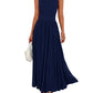 👑Hot Sale 49% OFF💃Women's Solid Color Sleeveless Waist Pleated Design Dress with Pockets