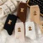⏳LAST DAY WARM WINTER SALE 50% OFF!🔥🐮5 Pairs Fuzzy Highland Cow Embroidered Plush Socks