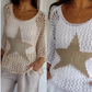 🔥Last Day Promotion 50% OFF🔥💝Women's Fashion Round Neck Crochet Knit Fishnet Top