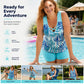 🏖️ 50% OFF! ✨ Sporty Two-Piece Bathing Suit – Criss-Cross Neck, Boy Shorts, Quick-Dry 🏄‍♀️
