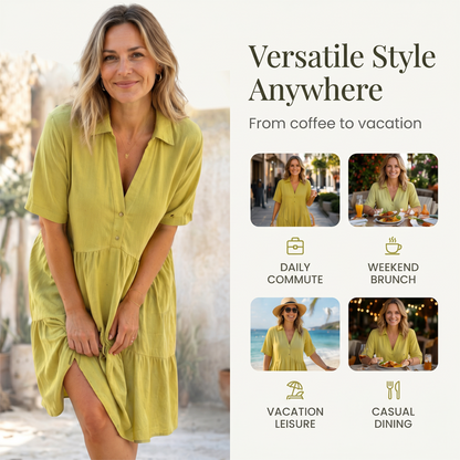 🌿☀️ LIMITED TIME 50% OFF! 👗Cotton-Linen A-Line Dress – Breathable & Lightweight – Stay Cool All Summer.