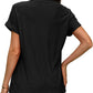 💖Buy 2 get 8% off🌷Summer Hot Sale 50% Off💕2025 Women's V Neck Eyelet Dressy Casual Basic Short Sleeve Tees