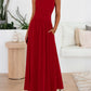 👑Hot Sale 49% OFF💃Women's Solid Color Sleeveless Waist Pleated Design Dress with Pockets