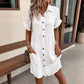 🔥HOT SALE 50% OFF🔥Women's Buttoned Short Sleeve Pocket Casual Shirt Dress