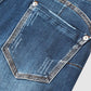 Ripped Roll Up Hem Capris Jeans