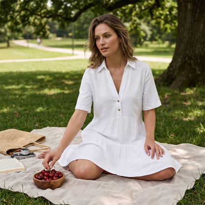 🌿☀️ LIMITED TIME 50% OFF! 👗Cotton-Linen A-Line Dress – Breathable & Lightweight – Stay Cool All Summer.