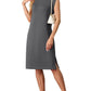 🔥Summer Sale 49% OFF🌸Women Round Neck Loose Split Wrinkle-Free Midi Dress with Pockets