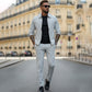 Men’s Casual Solid Color 2-Piece Set – Jacket & Pants