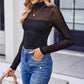 💃Last Day Sales -50% OFF🎉Women's Sparkle Mesh Sheer Long Sleeve Ruched Top