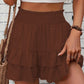 📢📢57% OFF !! ⏰Solid Color Stretch Waist Layered Short Skirt