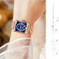 🎄💎Fashion Square Ladies Rose Gold Diamond Watch