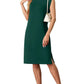 🔥Summer Sale 49% OFF💥Women Round Neck Loose Split Wrinkle-Free Midi Dress with Pockets