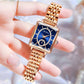 🎄💎Fashion Square Ladies Rose Gold Diamond Watch