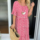 🎁 Hot Sale🎁50%OFF💥Round Neck Polka Dot Print Midi Dress